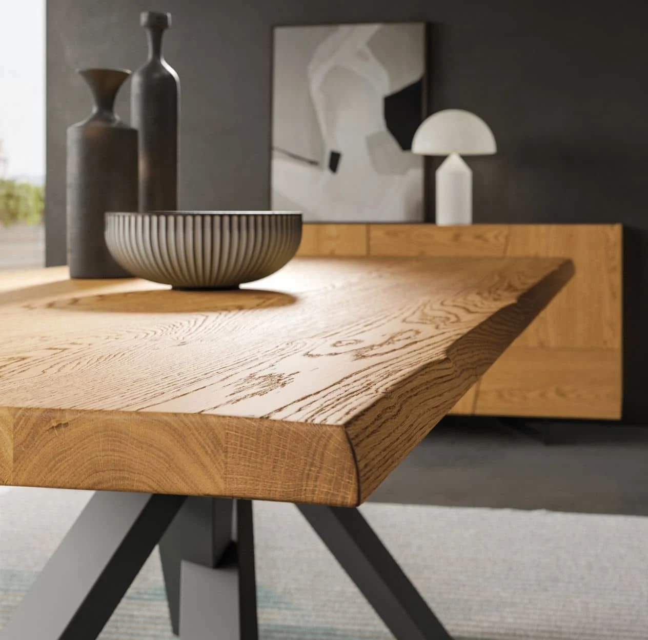 complementi d'arredo: dettaglio tavolo in legno